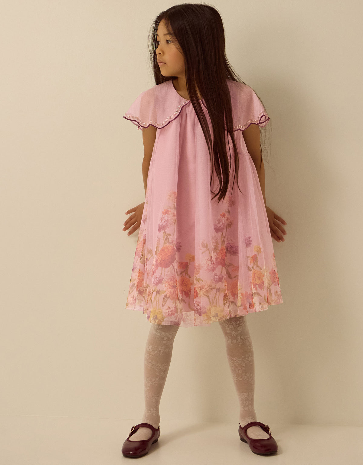 HALJINA - DAHLIA BRDR PRNT CAPE DRS