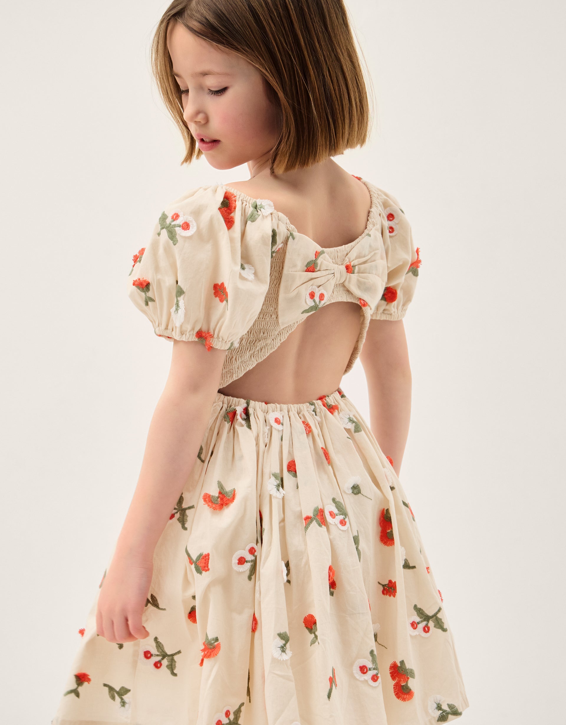 HALJINA - STRWBRY 3D FLWR BOW DRESS