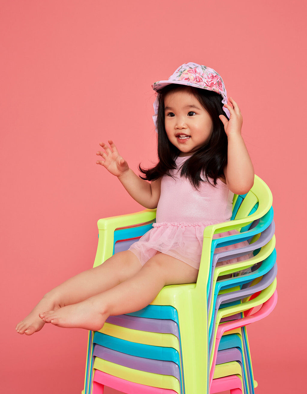 KUPACI KOSTIM - BABY FLORAL MESH SWIMSUIT