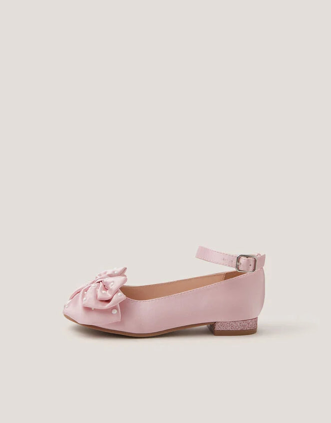 BALETANKE - SATIN PEARL BOW FLAT
