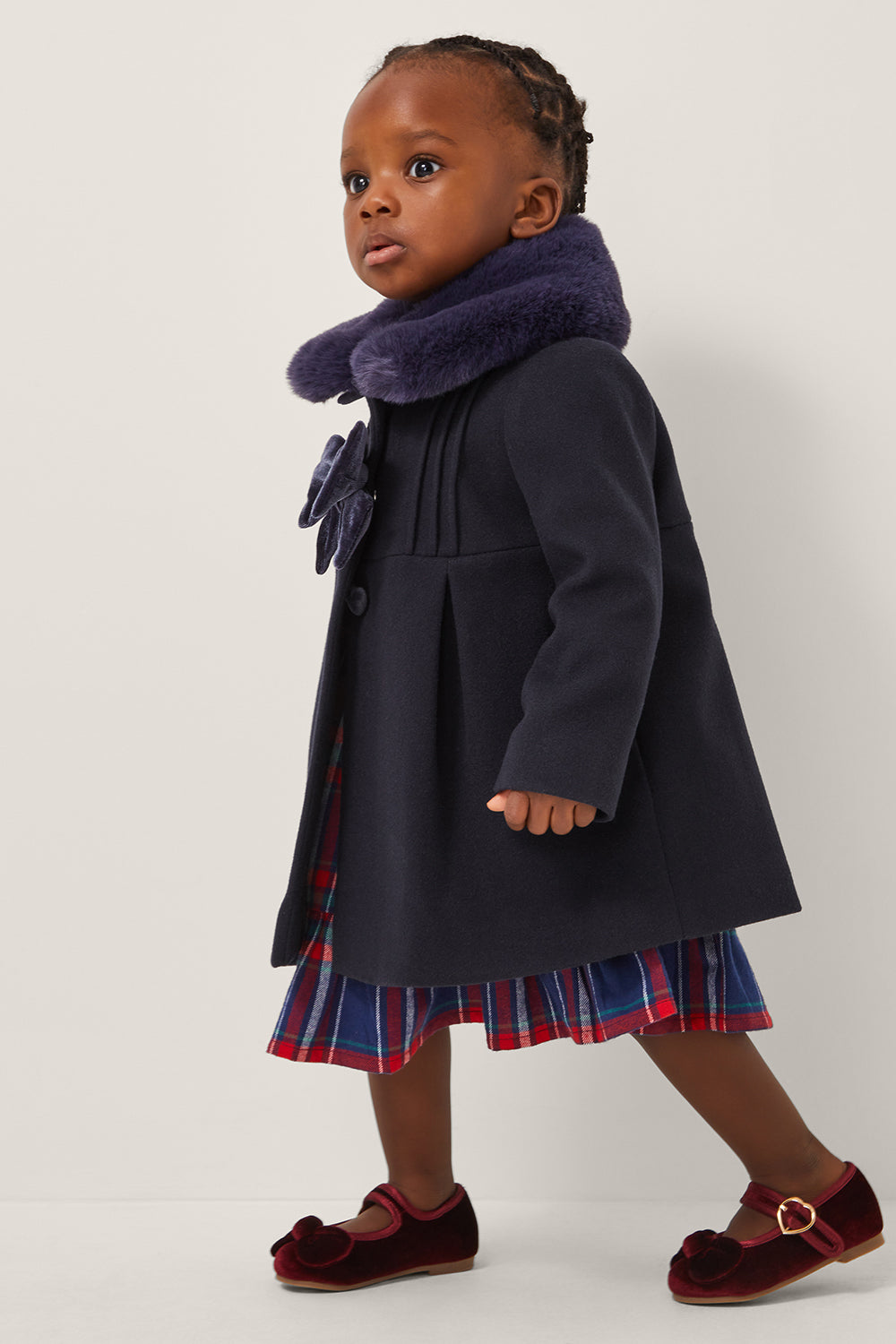 KAPUT - BABY NAVY VELVET BOW TRIM