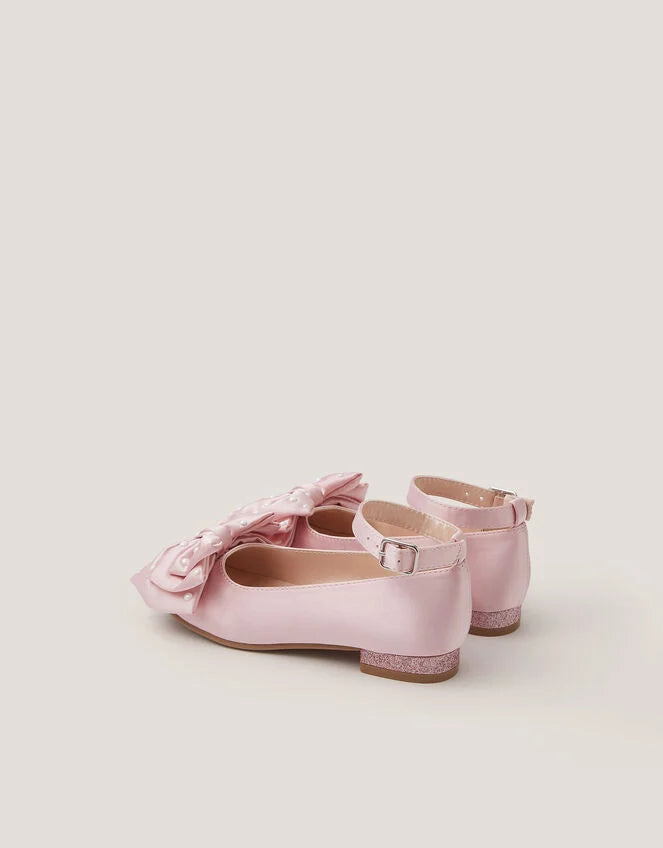 BALETANKE - SATIN PEARL BOW FLAT